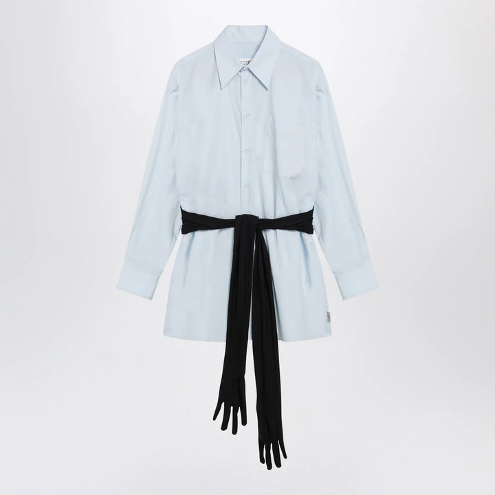 MM6 Maison Margiela - Light blue cotton shirt with gloves Brand Shirts &amp; Tops 40  IT