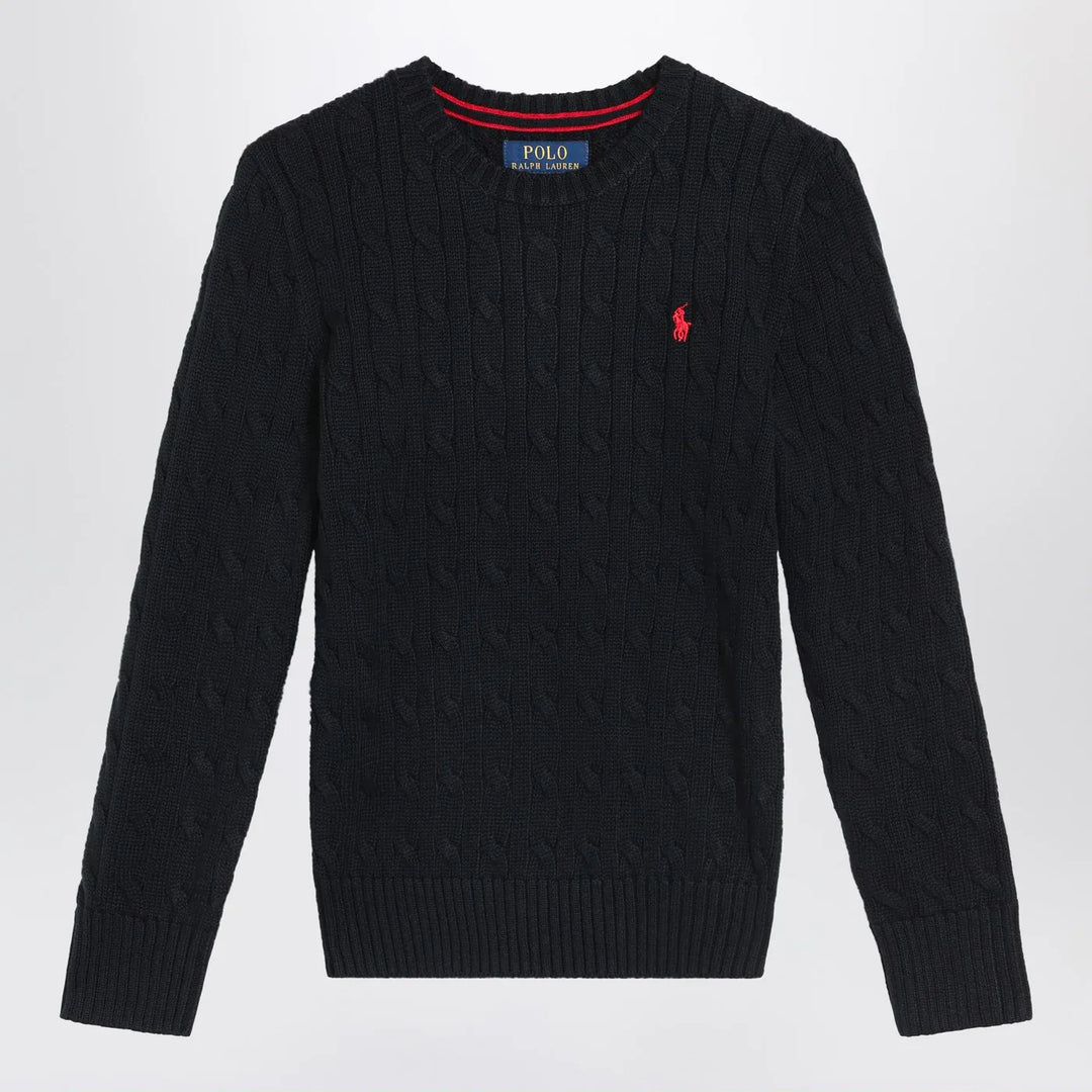 Polo Ralph Lauren - Black cable-knit crewneck sweater Brand Shirts &amp; Tops S