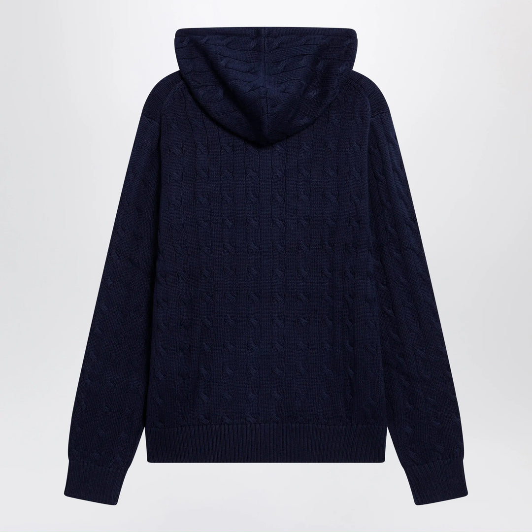Polo Ralph Lauren - Navy blue cotton cable-knit zip-up cardigan Brand Shirts &amp; Tops