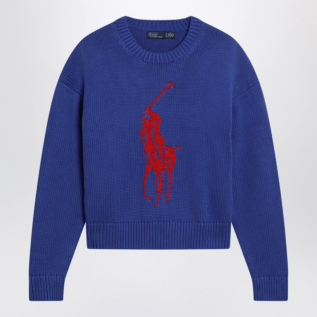 Shirts & Tops Polo Ralph Lauren - Purplish blue sweater with logo intarsia Brand