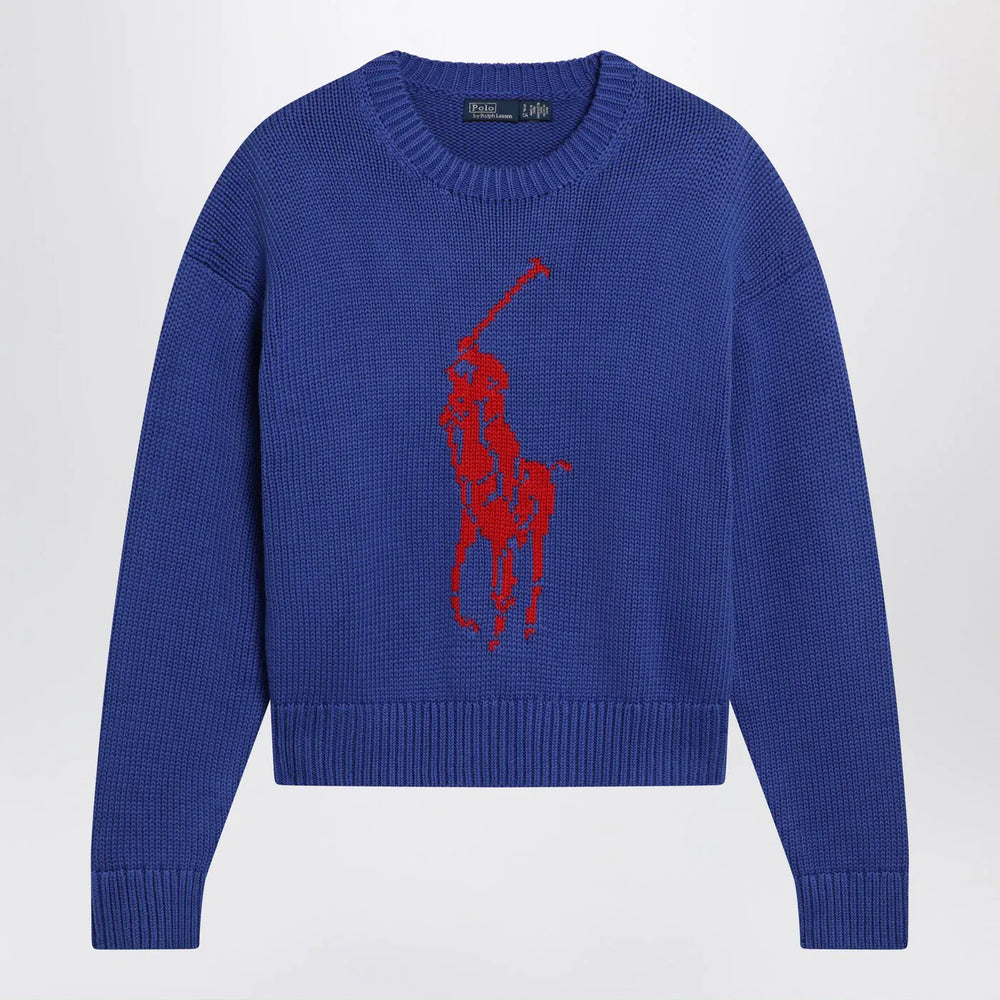 Polo Ralph Lauren - Purplish blue sweater with logo intarsia Brand Shirts & Tops L
