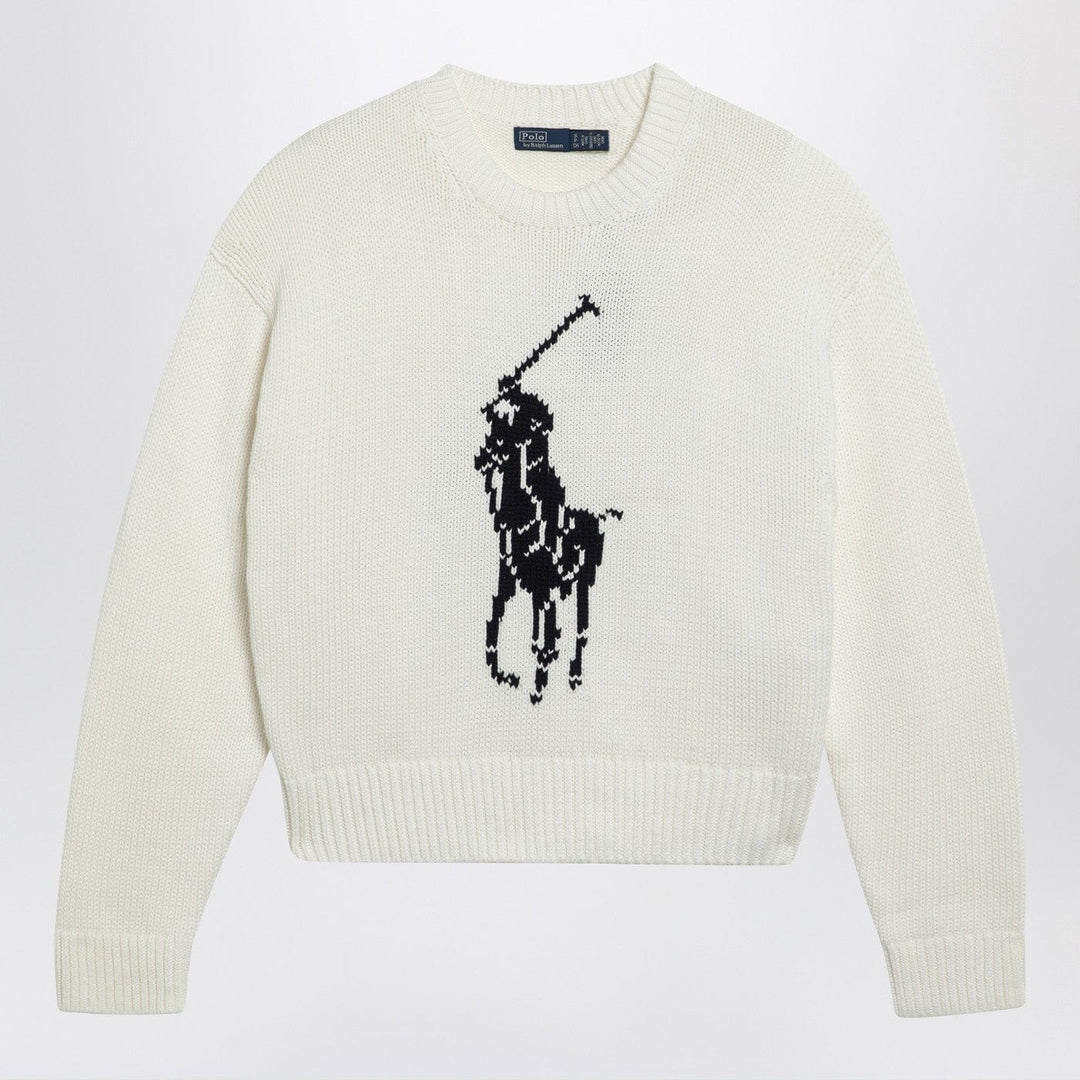 Shirts & Tops Polo Ralph Lauren - White sweater with logo intarsia Brand