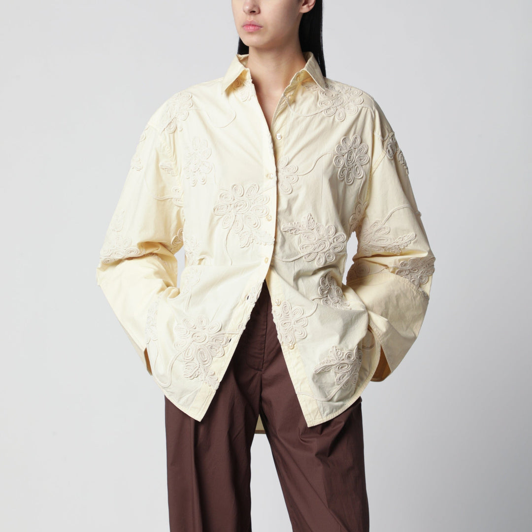 Shirts & Tops ROTATE Birger Christensen - Oversized shirt Flower in organic cotton, Italian Straw Brand