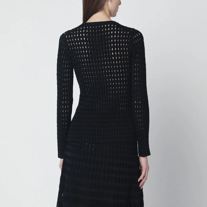 SIMKHAI - Mabel black openwork knit cardigan Brand Shirts &amp; Tops
