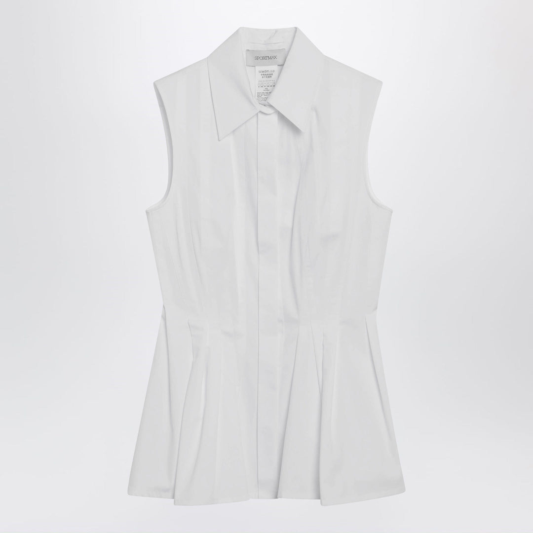 Shirts & Tops Sportmax - Sleeveless shirt in optical white cotton canvas Brand