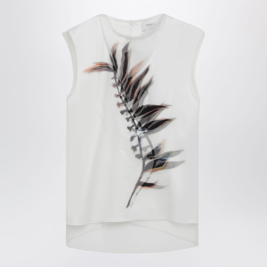 Shirts & Tops Sportmax - White double-layer top in satin and tulle Brand