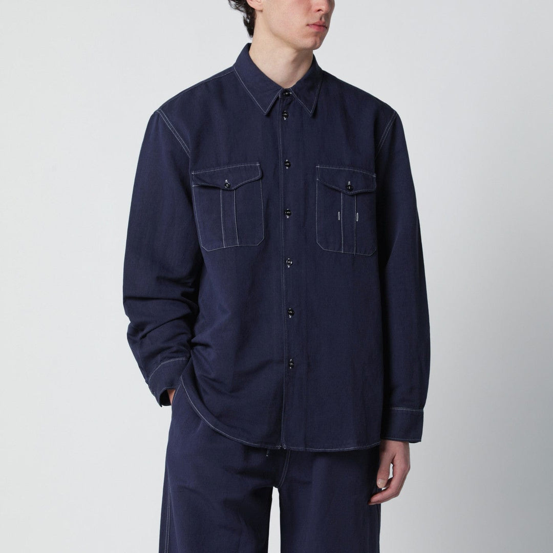Shirts &amp; Tops STUDIO NICHOLSON - Louro shirt indigo blue in cotton and linen Brand