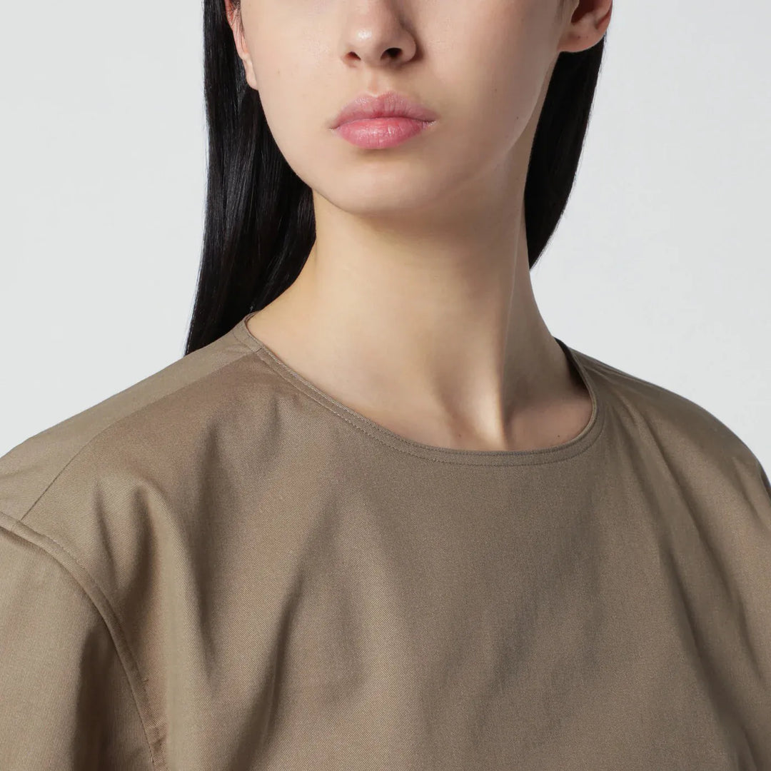 TheLatest - Short-sleeve cognac cotton top Brand Shirts &amp; Tops