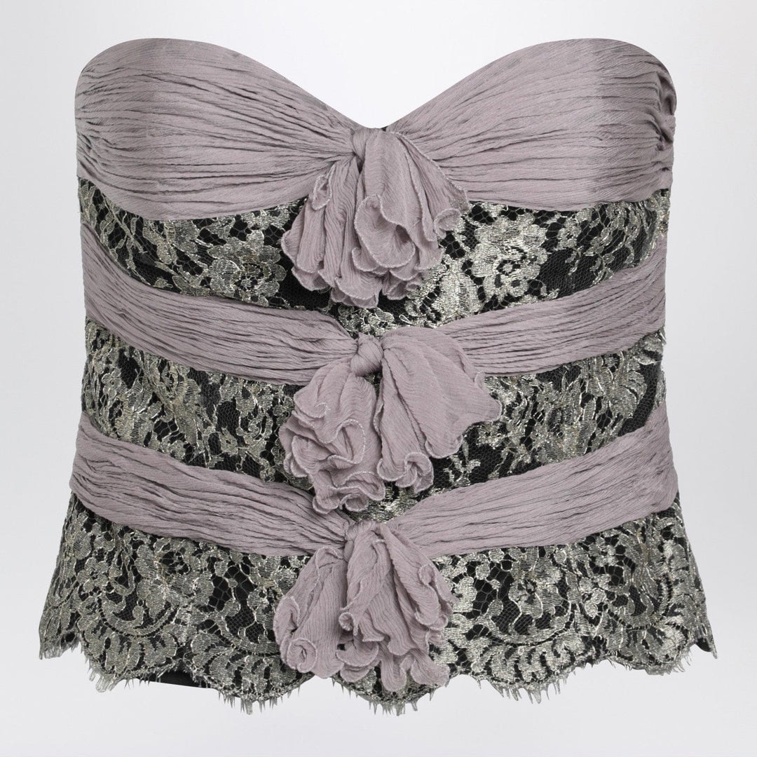 Shirts & Tops Valentino - Grey/mauve/gold chiffon silk top Brand
