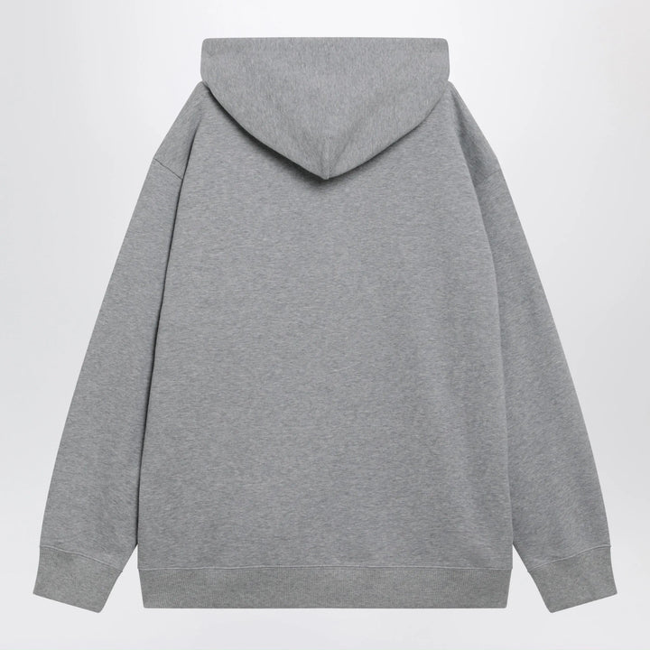 Valentino - Mélange gray hoodie with Vlogo embroidery Brand Shirts &amp; Tops