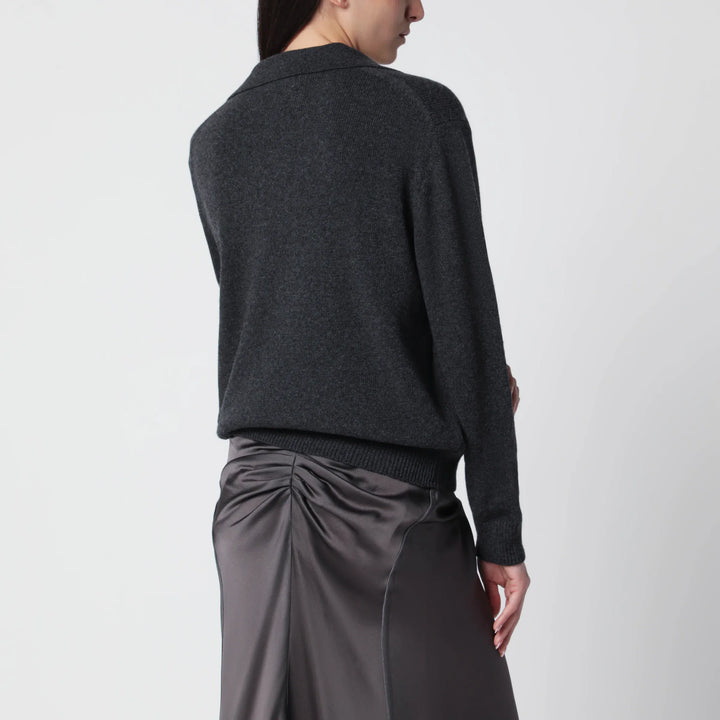 Victoria Beckham - Genevieve sweater in grey mélange cashmere blend Brand Shirts &amp; Tops