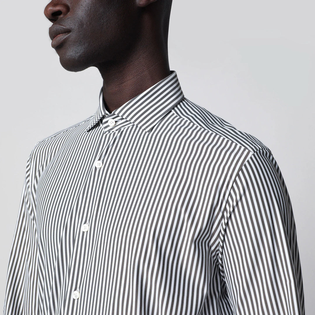 XACUS - White Active Striped Tailor Fit Shirt Brand Shirts &amp; Tops