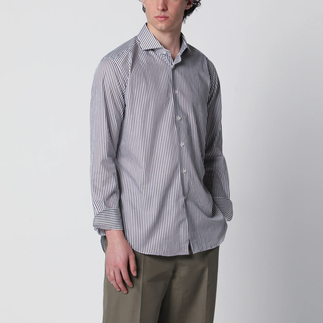 XACUS - White/brown striped Travel shirt Brand Shirts &amp; Tops 41