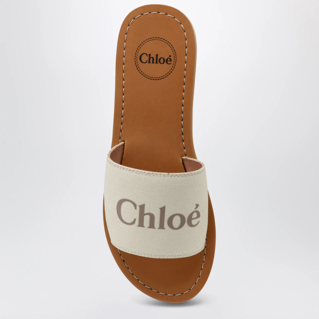 Chloé - White slides with logo Brand Shoes