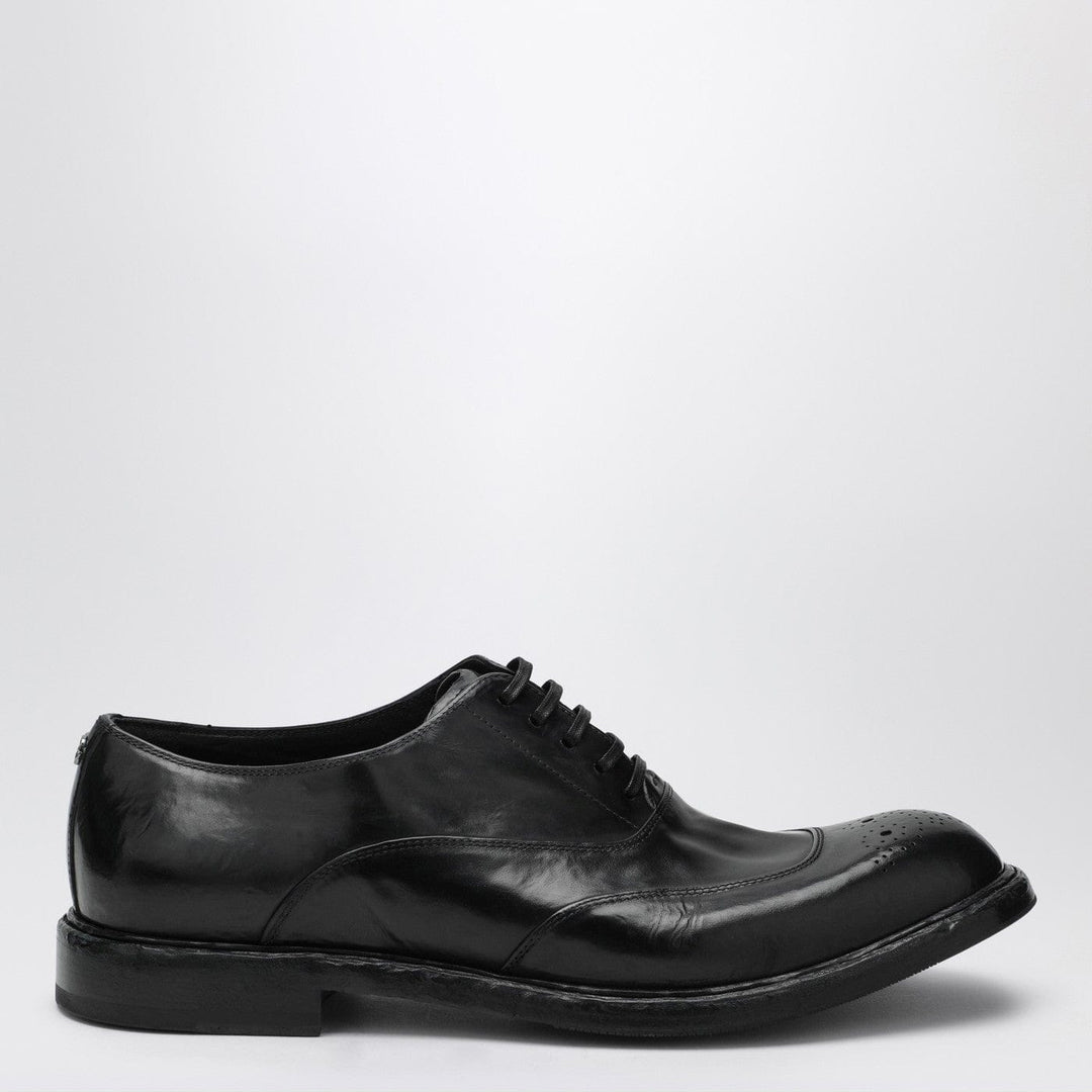 Shoes Dolce&amp;Gabbana - Washed black calfskin lace-up shoe Brand
