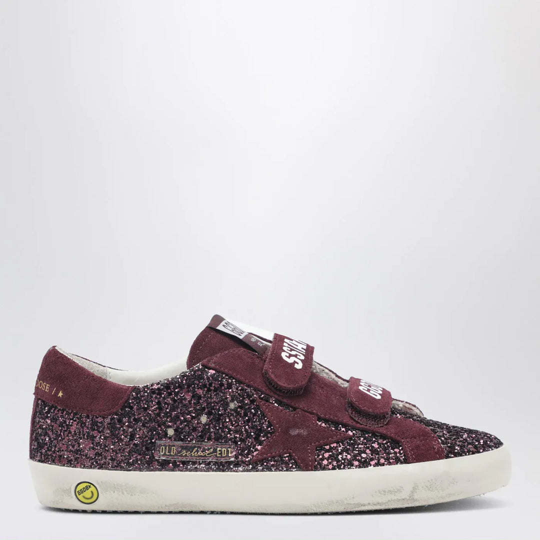 Golden Goose - Old School Sneakers in burgundy glitter Brand Shoes 40