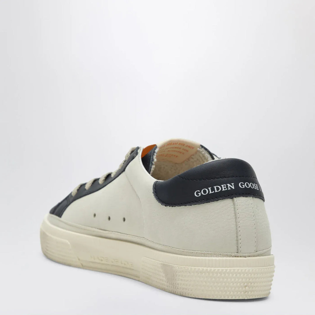 Golden Goose - White/blue May Sneakers with platinum star Brand Shoes