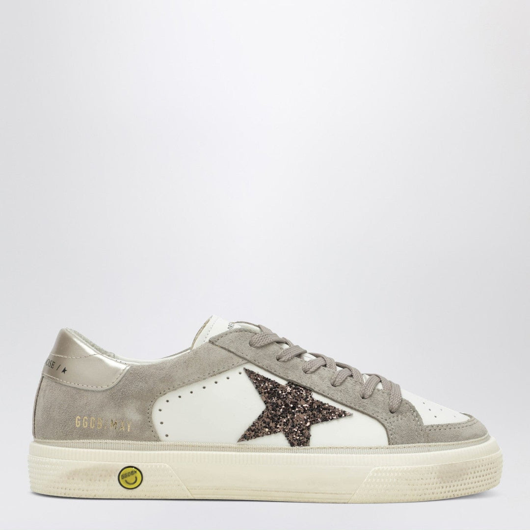 Shoes Golden Goose - White/taupe May sneakers with glitter star Brand