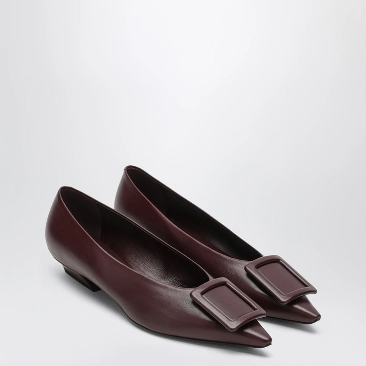 ROGER VIVIER - Gommettine ballerina in mosto-coloured leather Brand Shoes