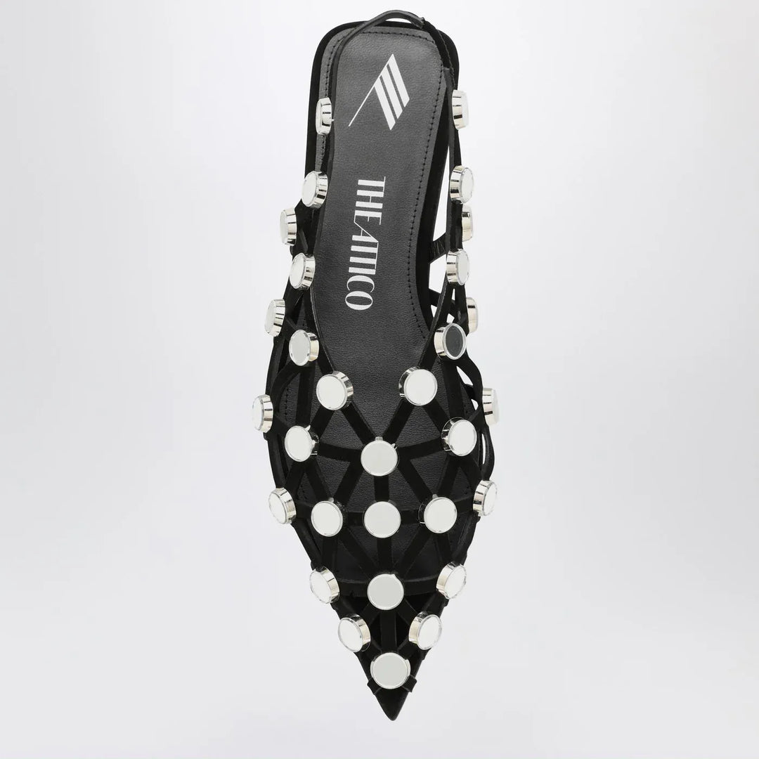 The Attico - Black Grid ballerina Brand Shoes 38 IT