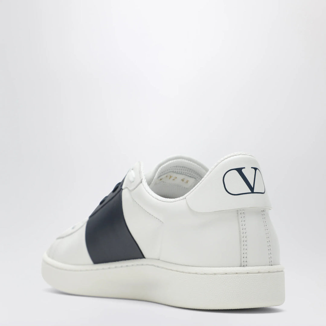 Valentino Garavani - Open Royco nappa leather sneakers in white/navy Brand Shoes