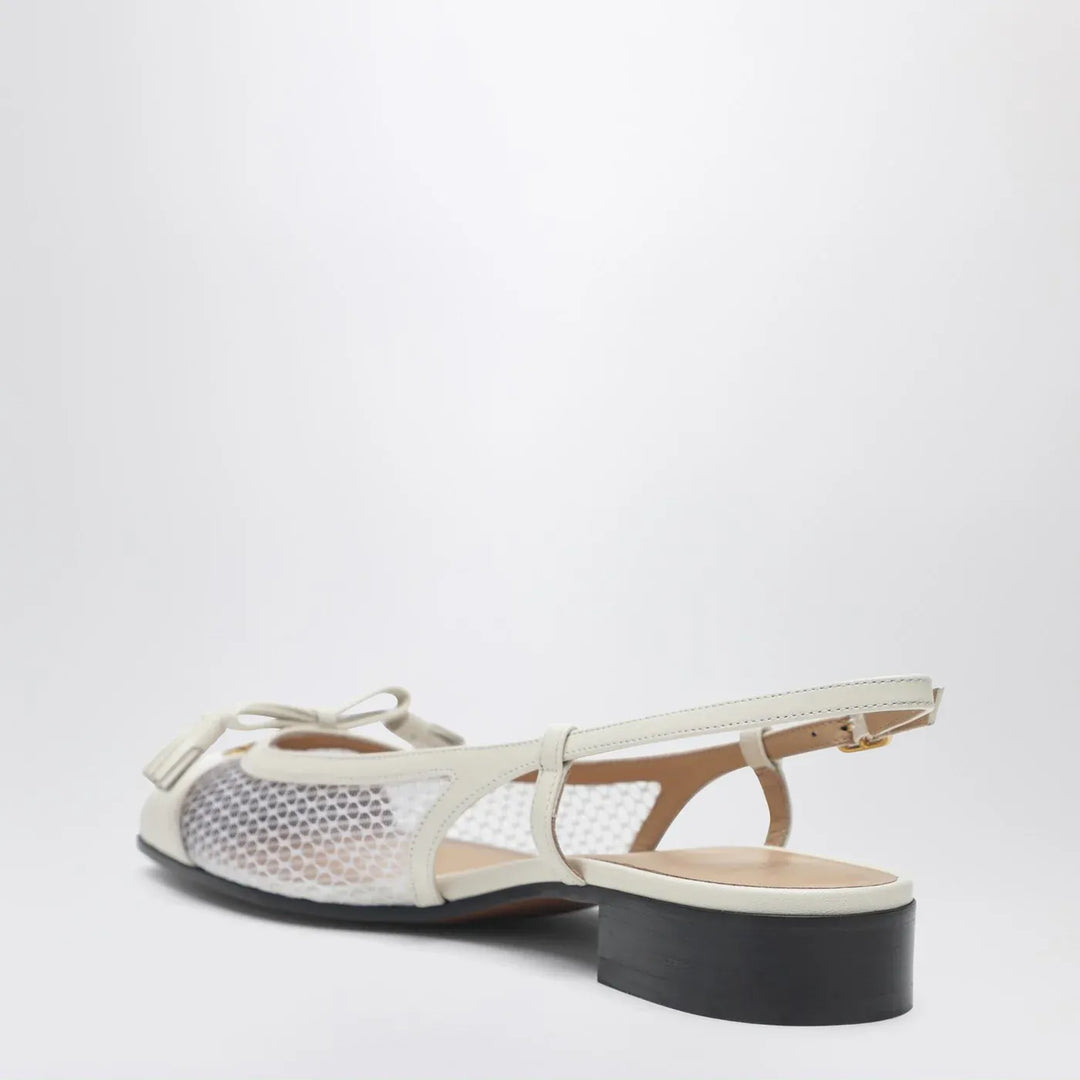 Valentino Garavani - Valet Du Roi slingback ballerina ivory Brand Shoes
