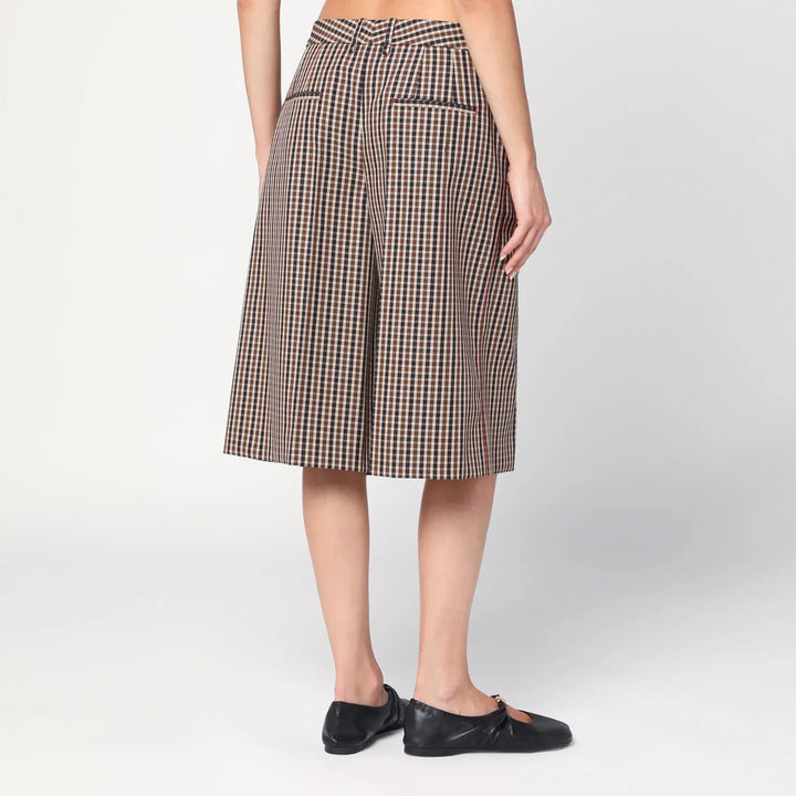 Jil Sander - Brown check wool bermuda shorts Brand Shorts 36  FR