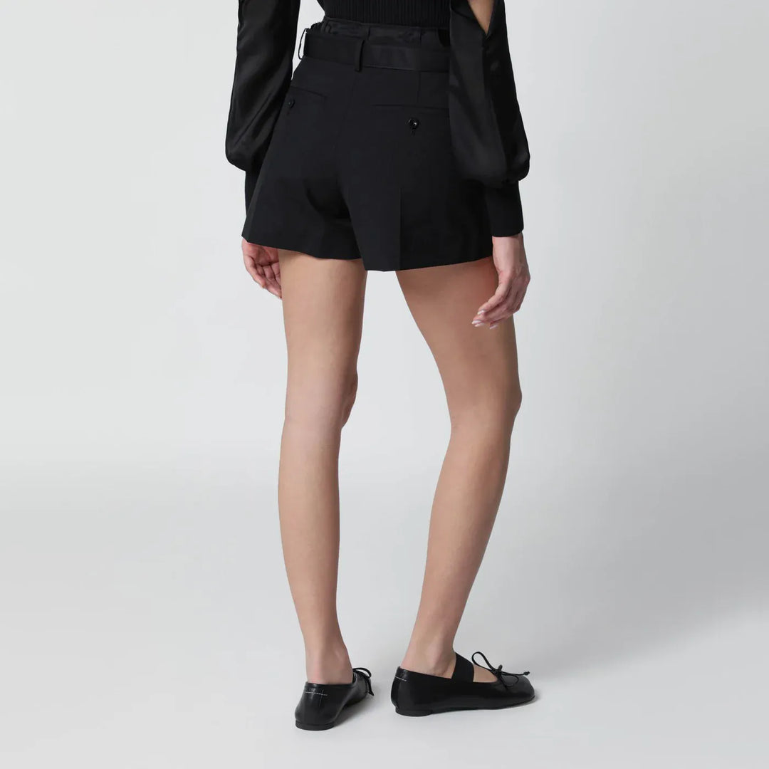 Sacai - Black wool-blend Shorts Brand Shorts 2