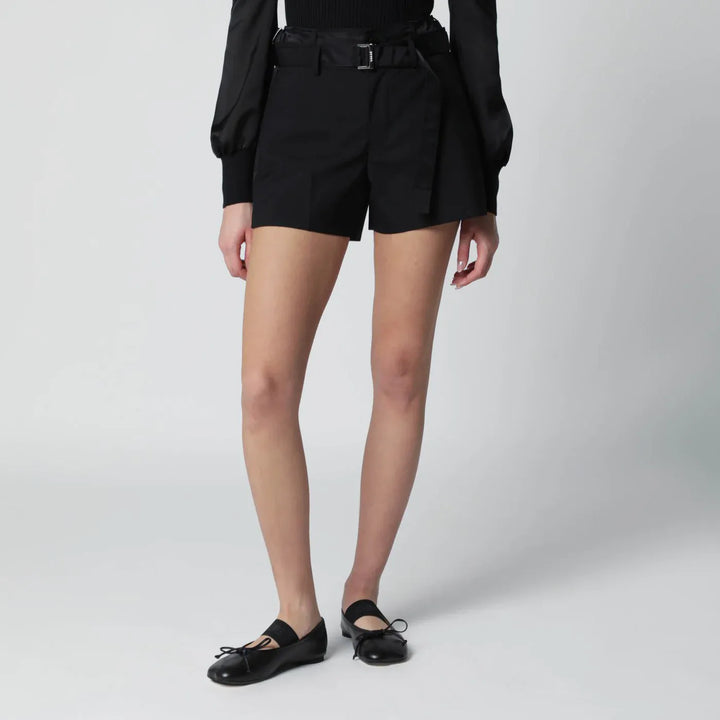 Sacai - Black wool-blend Shorts Brand Shorts 2