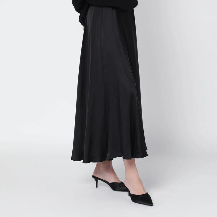ANINE BING - Black Christina silk-blend midi skirt Brand Skirts