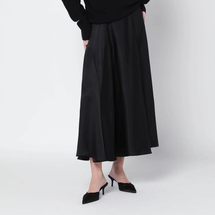 ANINE BING - Black Christina silk-blend midi skirt Brand Skirts XS