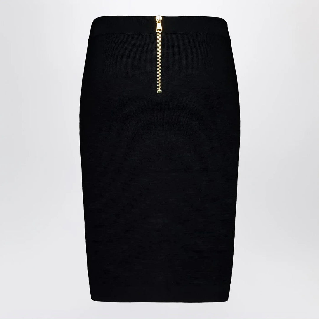 Balmain - Black tweed pencil skirt Brand Skirts 44  FR