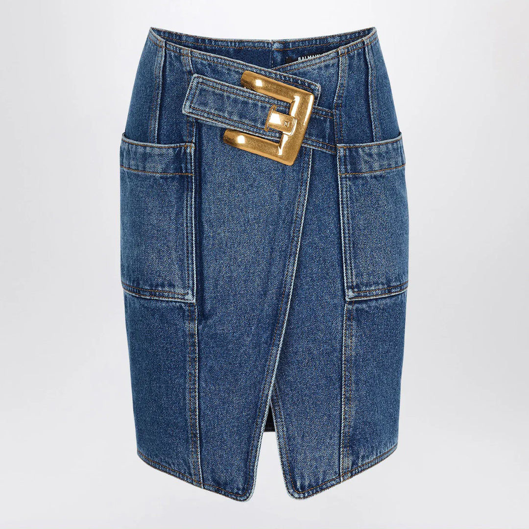 Balmain - Denim skirt with belt Brand Skirts 40  FR