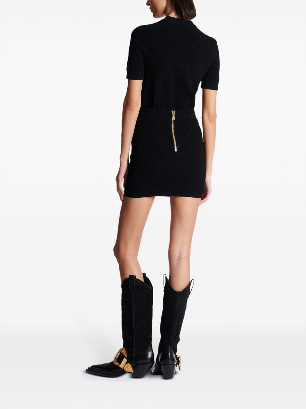 Balmain Skirts 38 Balmain Fine Knit Skirt Balmain Fine Black Knit Skirt Brand