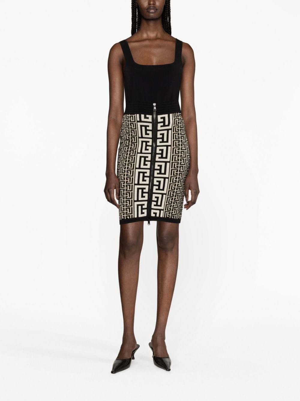 Balmain Skirts 40 Balmain Intarsia Knit Skirt Balmain Monogram Knit Midi Skirt Brand