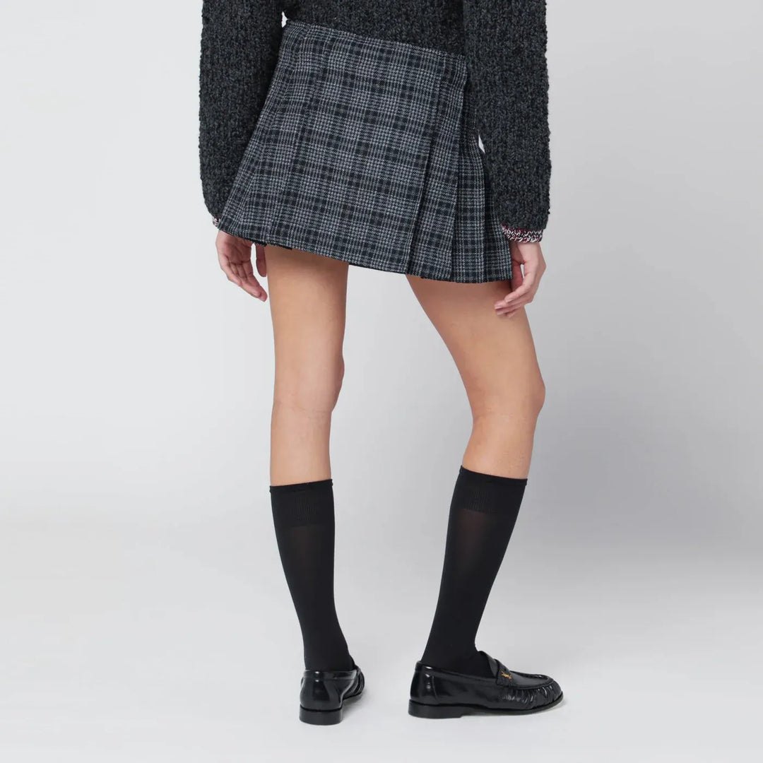 Durazzi Milano - Black/white check kilt mini skirt Brand Skirts 42  IT