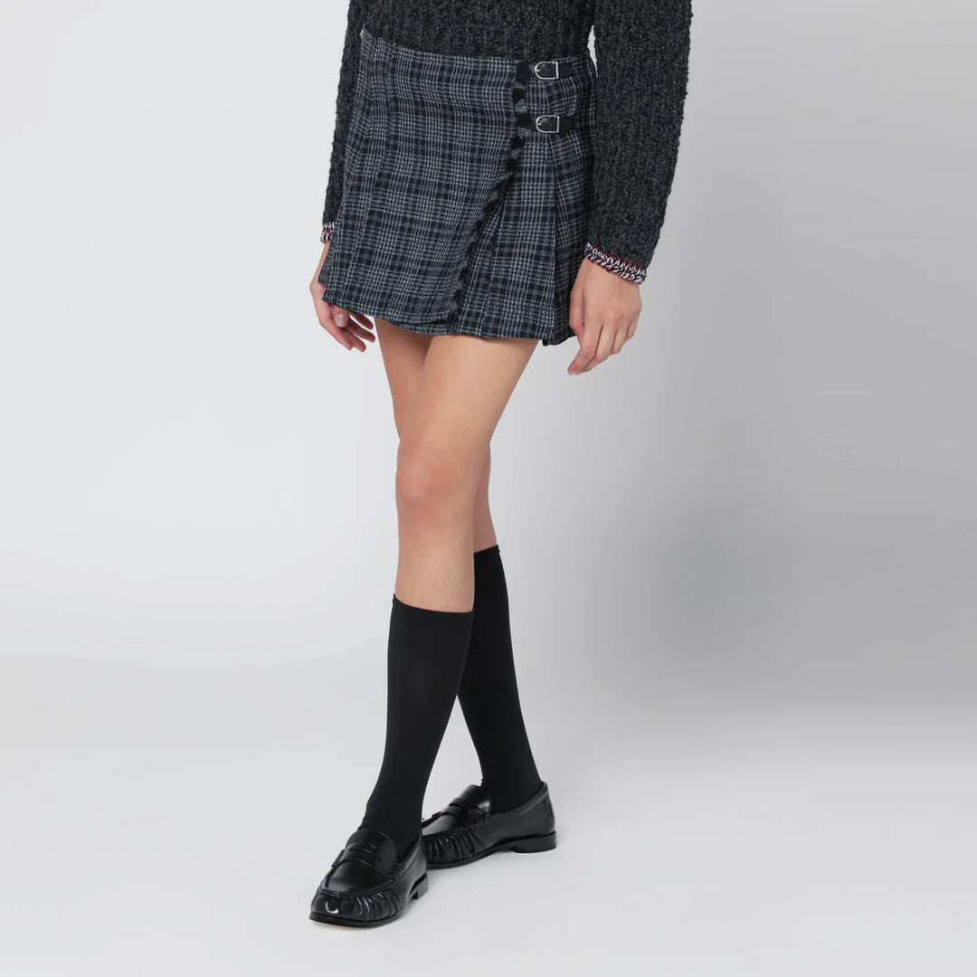 Durazzi Milano - Black/white check kilt mini skirt Brand Skirts 42  IT