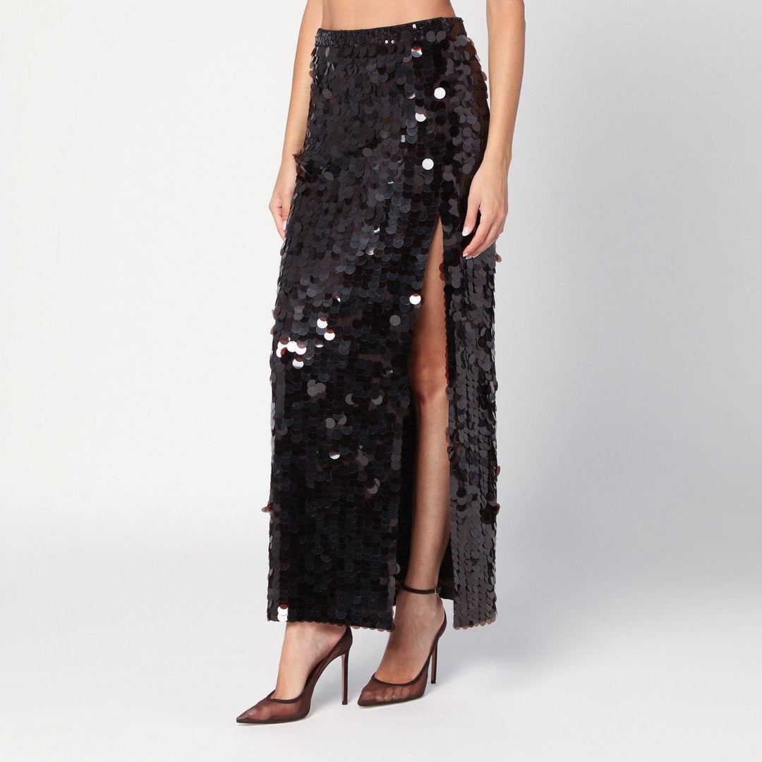 Skirts M P.A.R.O.S.H. - Brown sequinned skirt with slit Brand