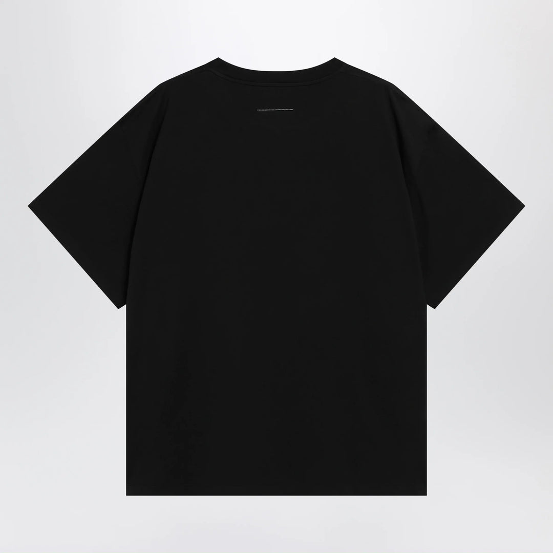 MM6 Maison Margiela - Black cotton T-shirt with Numeric logo Brand T-Shirt