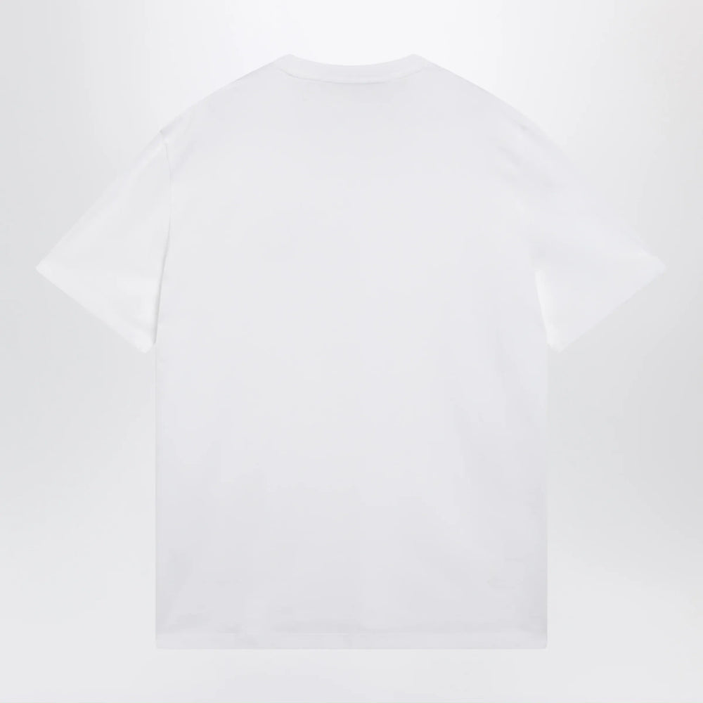 Valentino - White cotton T-shirt with VLogo embroidery Brand T-Shirt