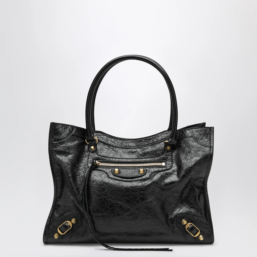 Balenciaga - Le City small lambskin leather tote bag in black Brand Tote Bag U