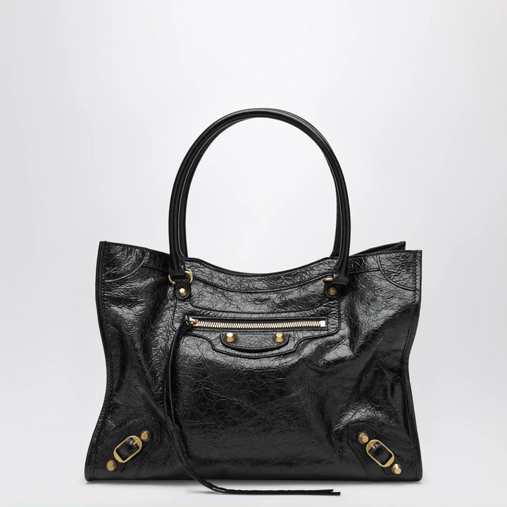 Balenciaga - Le City small lambskin leather tote bag in black Brand Tote Bag U