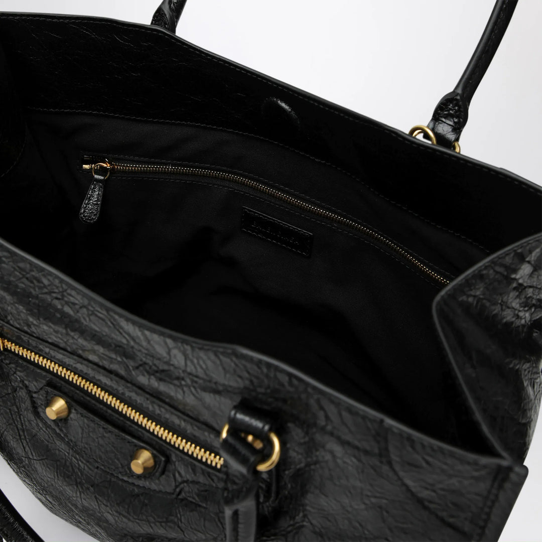 Balenciaga - Le City small lambskin leather tote bag in black Brand Tote Bag U