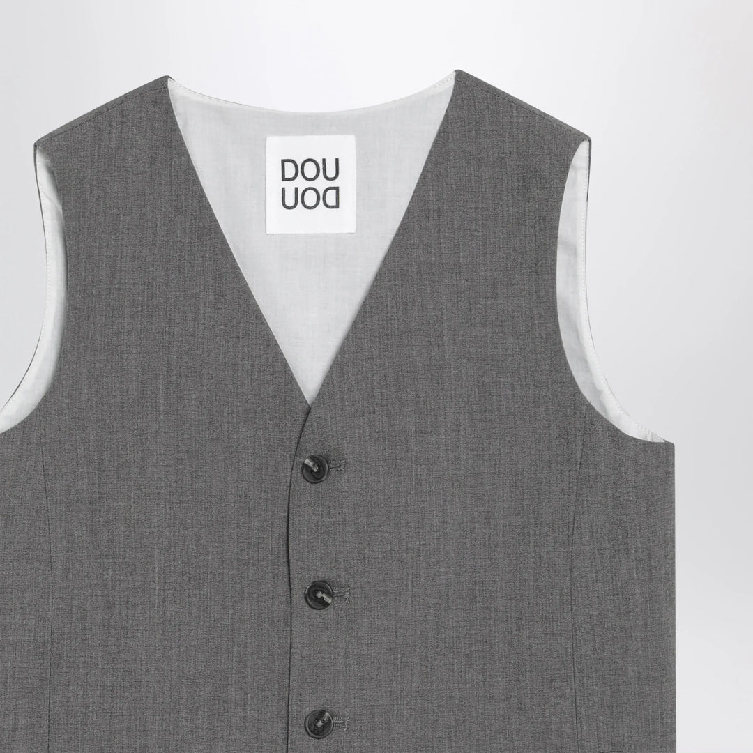 Douuod - Grey single-breasted vest Brand Vests