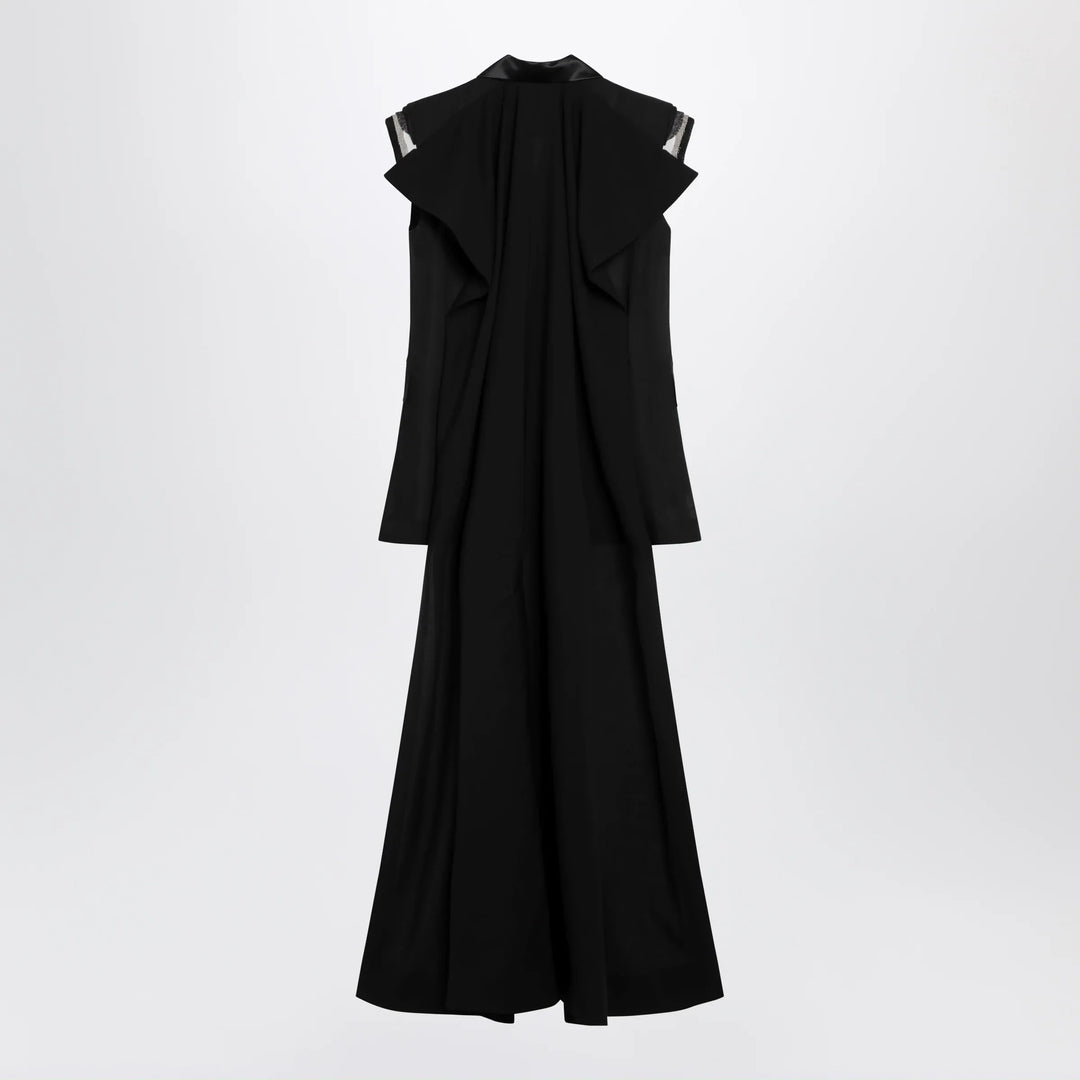 Sacai - Black wool organza vest Brand Vests 2