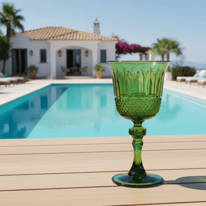 Mario Luca Giusti Nuova Italia Goblet Green Brand Water Glass