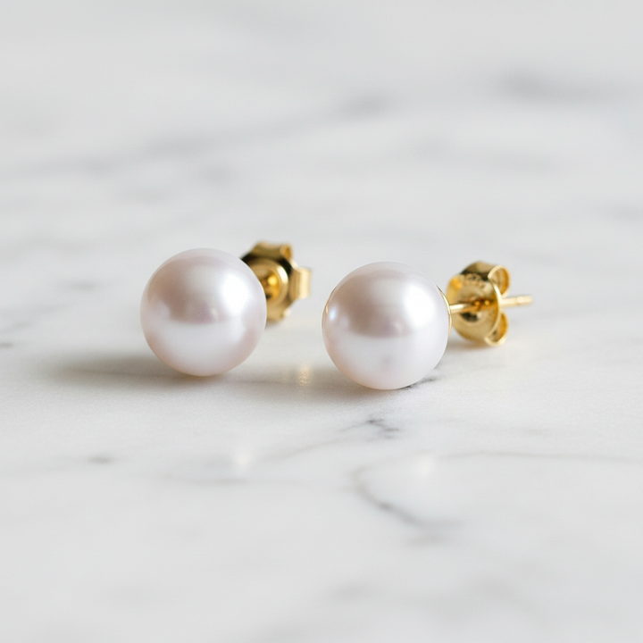 Cosmic Moon Studs – Marble