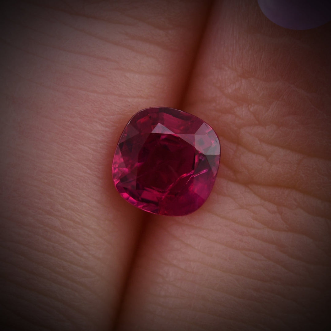 1.60 Carat Red MOZAMBICAN Cushion Ruby GIA