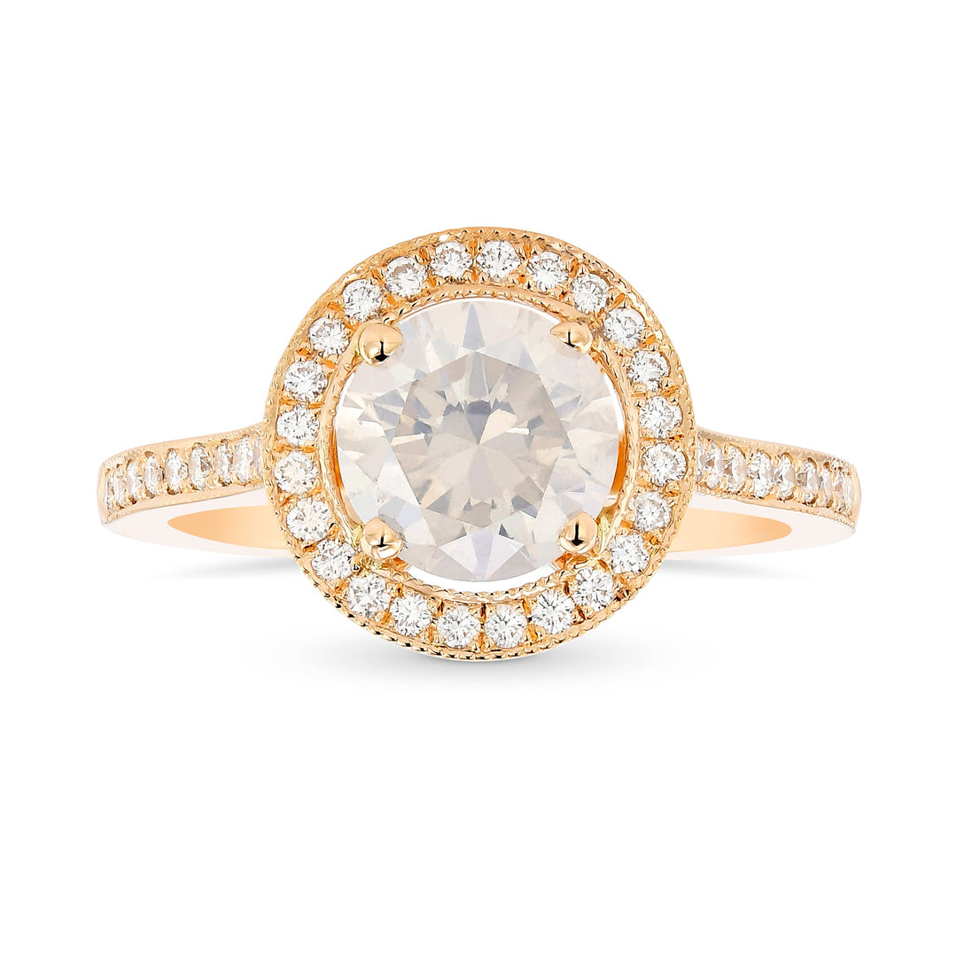 Leibish Rose Gold Fancy White Diamond Engagement Ring
