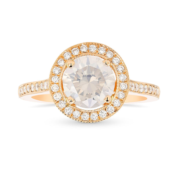 Leibish Rose Gold Fancy White Diamond Engagement Ring